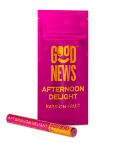 Good News Afternoon Delight vape 500mg hybrid 85.31% THC sunnyside dispensary